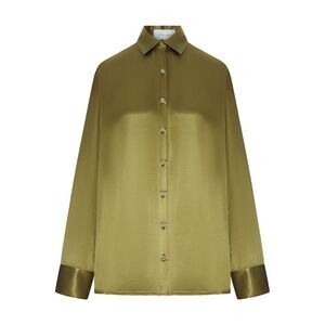 The Nina Studio Women Oversized Silk Shirt With Vertical Back Opening